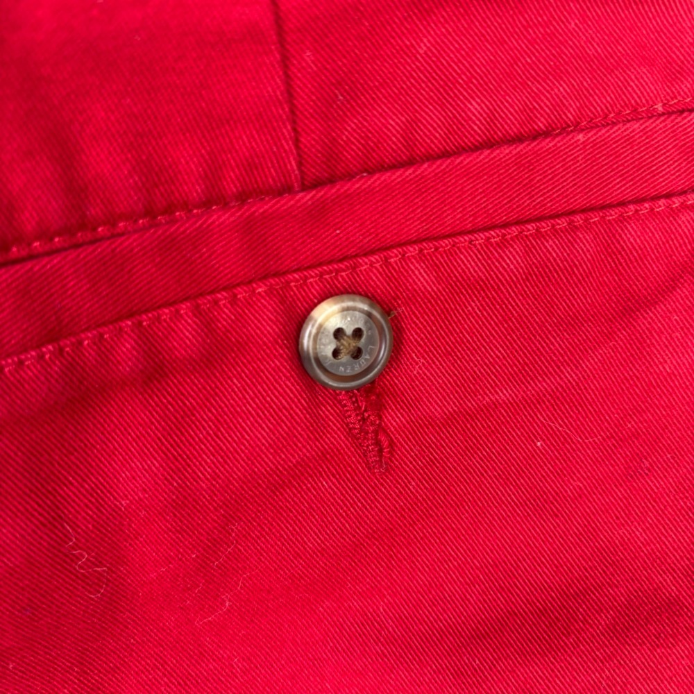 Lauren Ralph Lauren Womens Red Cotton Twill Chino Shorts Size 16 High Rise - Picture 5 of 8